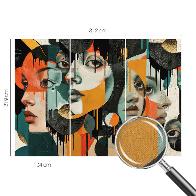 Peel and stick fototapet Färgglada ansikten