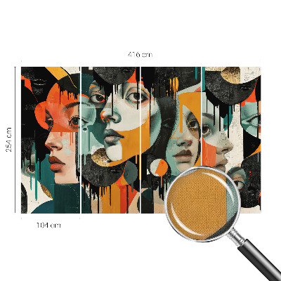 Peel and stick fototapet Färgglada ansikten