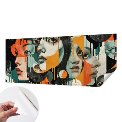 Peel and stick fototapet Färgglada ansikten