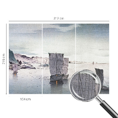 3D fototapet med nautiska landskap