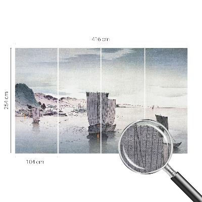 3D fototapet med nautiska landskap