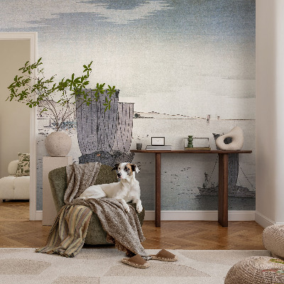3D fototapet med nautiska landskap