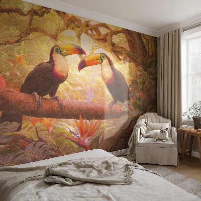 Peel and stick fototapet Färgglada tukaner