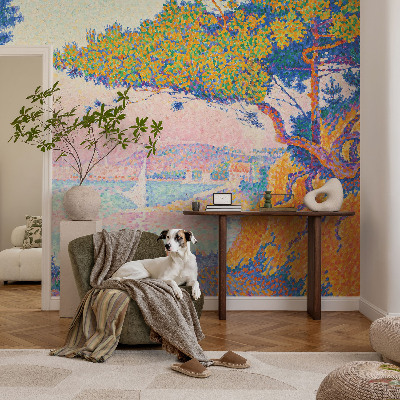 Fototapet barnrum Färgglatt landskap