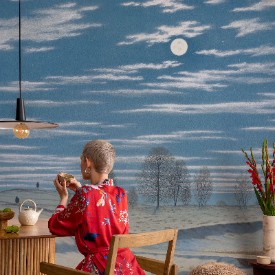 Självhäftande fototapet med motiv av ett vinterlandskap
