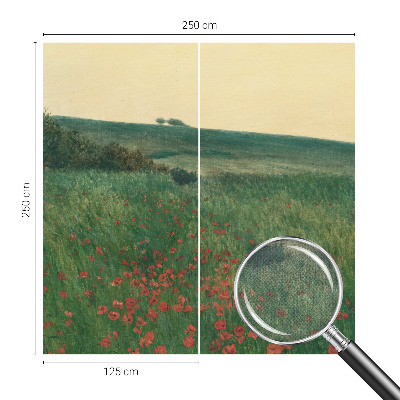 Självhäftande fotovägg Vallmofält