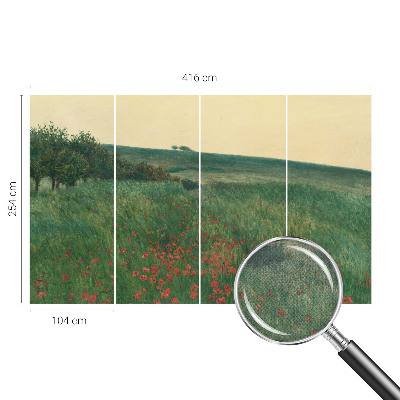 Självhäftande fotovägg Vallmofält