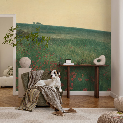 Självhäftande fotovägg Vallmofält