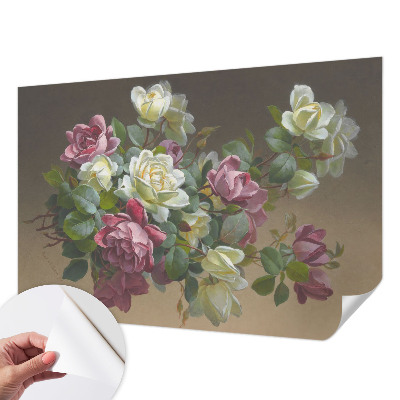 Fototapet barnrum med blommönster som ger en elegant känsla
