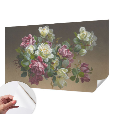 Fototapet barnrum med blommönster som ger en elegant känsla