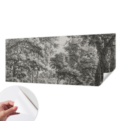 Självhäftande fotovägg med motiv av ett skogslandskap