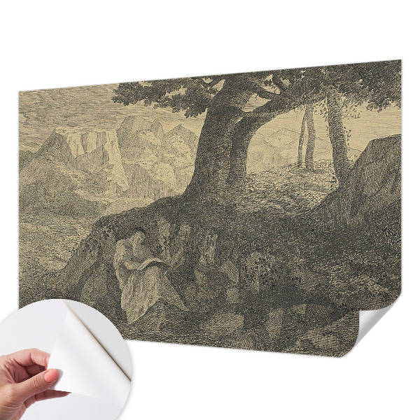 Självhäftande fototapet Läsande karaktär