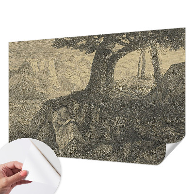 Självhäftande fototapet Läsande karaktär