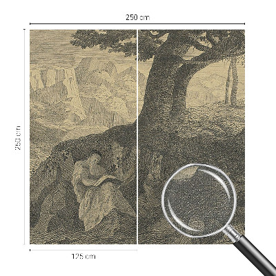 Självhäftande fototapet Läsande karaktär