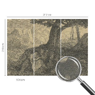 Självhäftande fototapet med motiv av en läsande karaktär