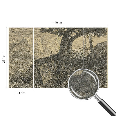 Självhäftande fototapet Läsande karaktär