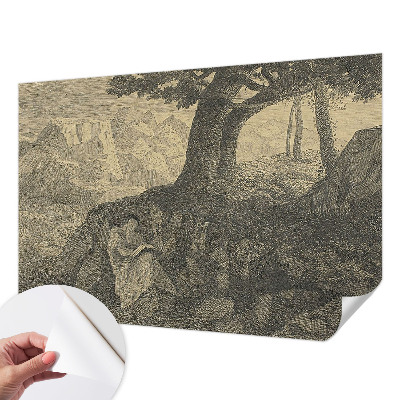 Självhäftande fototapet Läsande karaktär