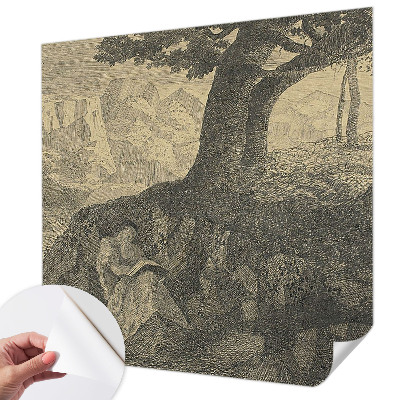 Självhäftande fototapet Läsande karaktär