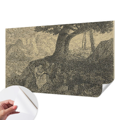 Självhäftande fototapet Läsande karaktär