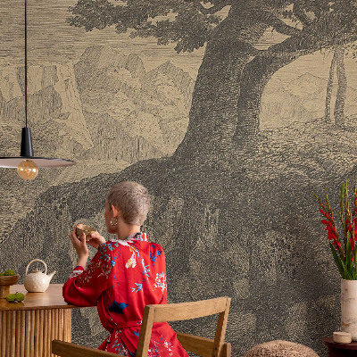 Självhäftande fototapet Läsande karaktär