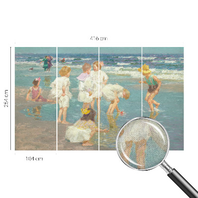 Självhäftande fotovägg med motiv från strandbarndom