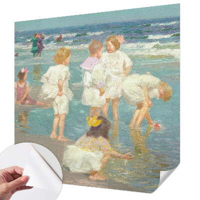 Självhäftande fotovägg med motiv från strandbarndom