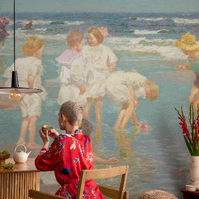 Självhäftande fotovägg med motiv från strandbarndom