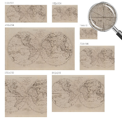 3D fototapet Gammal karta