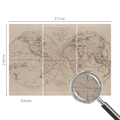 3D fototapet Gammal karta