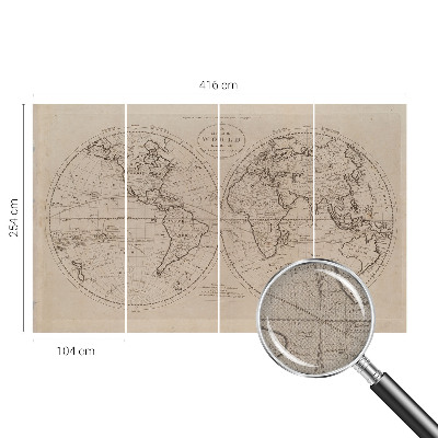 3D fototapet Gammal karta