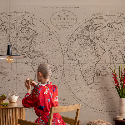 3D fototapet Gammal karta