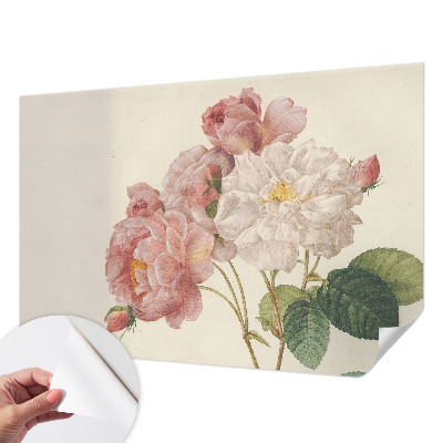 Peel and stick fototapet med motiv av romantiska rosor