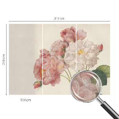 Peel and stick fototapet med motiv av romantiska rosor
