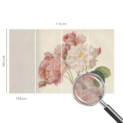 Peel and stick fototapet med motiv av romantiska rosor