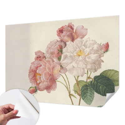 Peel and stick fototapet med motiv av romantiska rosor