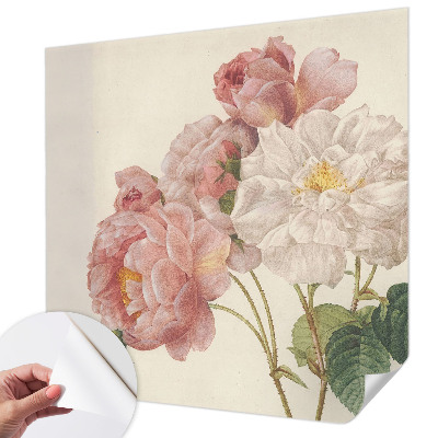 Peel and stick fototapet med motiv av romantiska rosor
