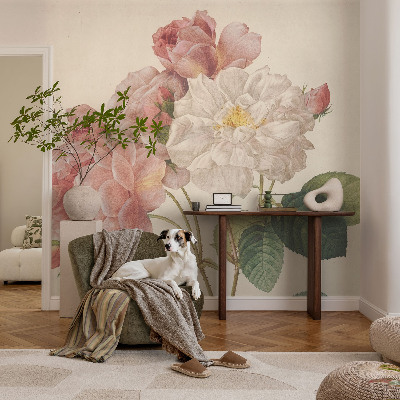 Peel and stick fototapet med motiv av romantiska rosor