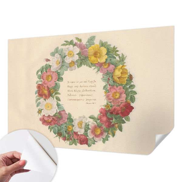3D fototapet med blommig kransdesign