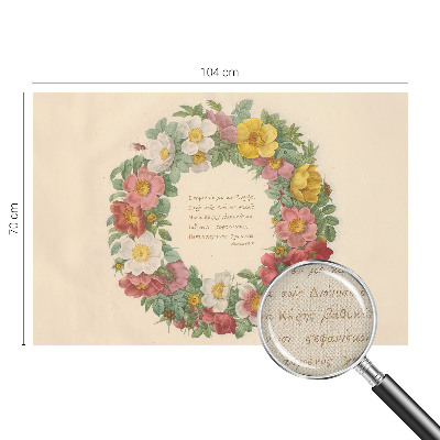 3D fototapet med blommig kransdesign