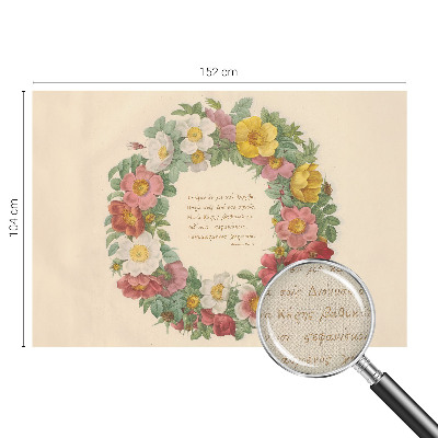 3D fototapet med blommig kransdesign