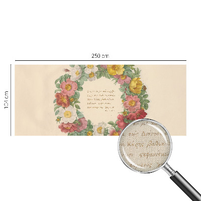 3D fototapet med blommig kransdesign