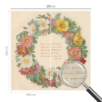 3D fototapet med blommig kransdesign