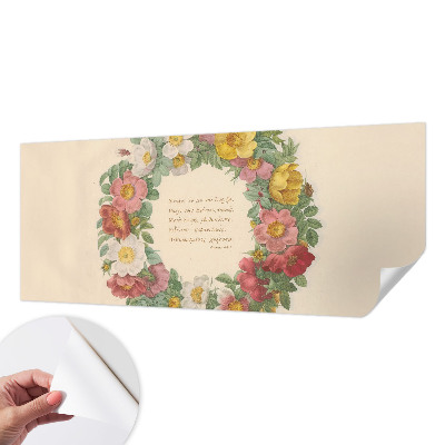 3D fototapet med blommig kransdesign