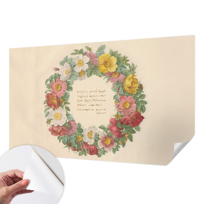 3D fototapet med blommig kransdesign