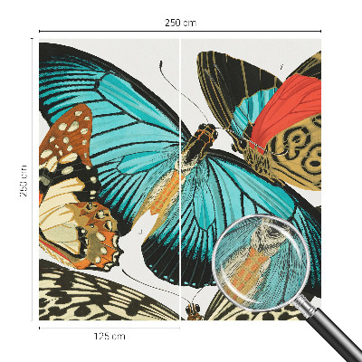 Fototapet barnrum Färgglada fjärilar