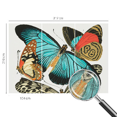 Fototapet barnrum Färgglada fjärilar