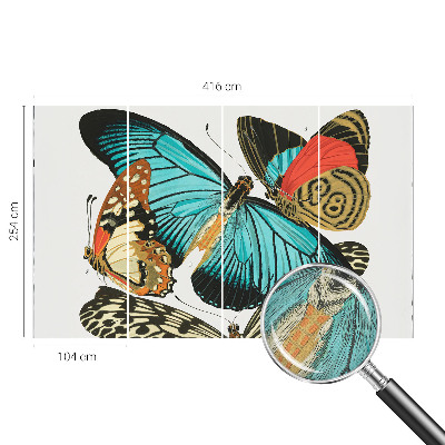 Fototapet barnrum Färgglada fjärilar