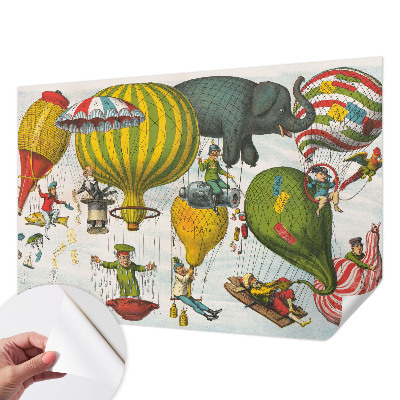 Självhäftande fototapet med motiv av en ballongresa