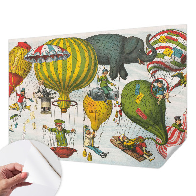 Självhäftande fototapet med motiv av en ballongresa