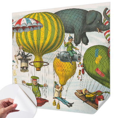 Självhäftande fototapet med motiv av en ballongresa